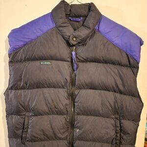 Columbia Men's Dark Blue and Purple Puffer Vest